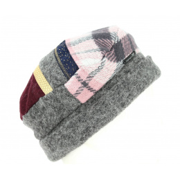 Toque Groise Laine Grise & Bordeaux- Traclet