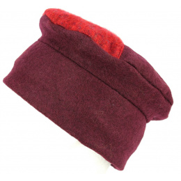 Toque Femme Jussas Laine Rouge & Prune- Traclet