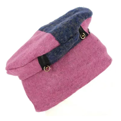 Toque Femme Jussas Laine Marine & Mauve- Traclet  Reference : 7726 | Chapellerie Traclet