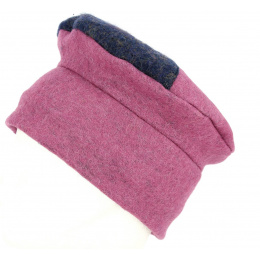 Women's Jussas Wool Beanie Navy & Purple - Traclet