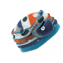 Women's Blue Acrylic Manin Beanie - Traclet