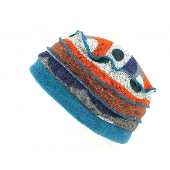 Women's Blue Acrylic Manin Beanie - Traclet