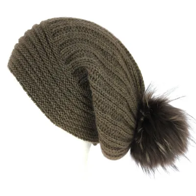 Long Lachenal Wool & Mohair Chocolate Brown Beanie - Traclet Reference: 6923 | Traclet Hatmakers