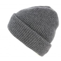 Gray Iggio Cashmere Cuffed Beanie - Traclet