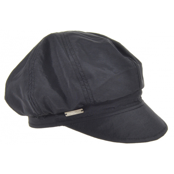 Black Waterproof Newsboy Cap - Seeberger