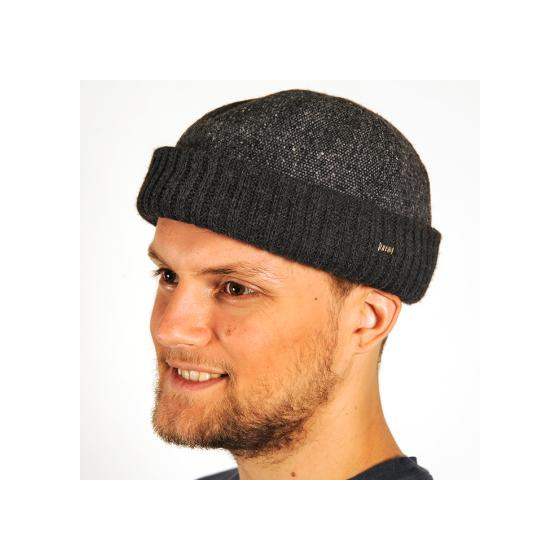 Docker Beanie with Cuff Baia Wool Anthracite - Traclet