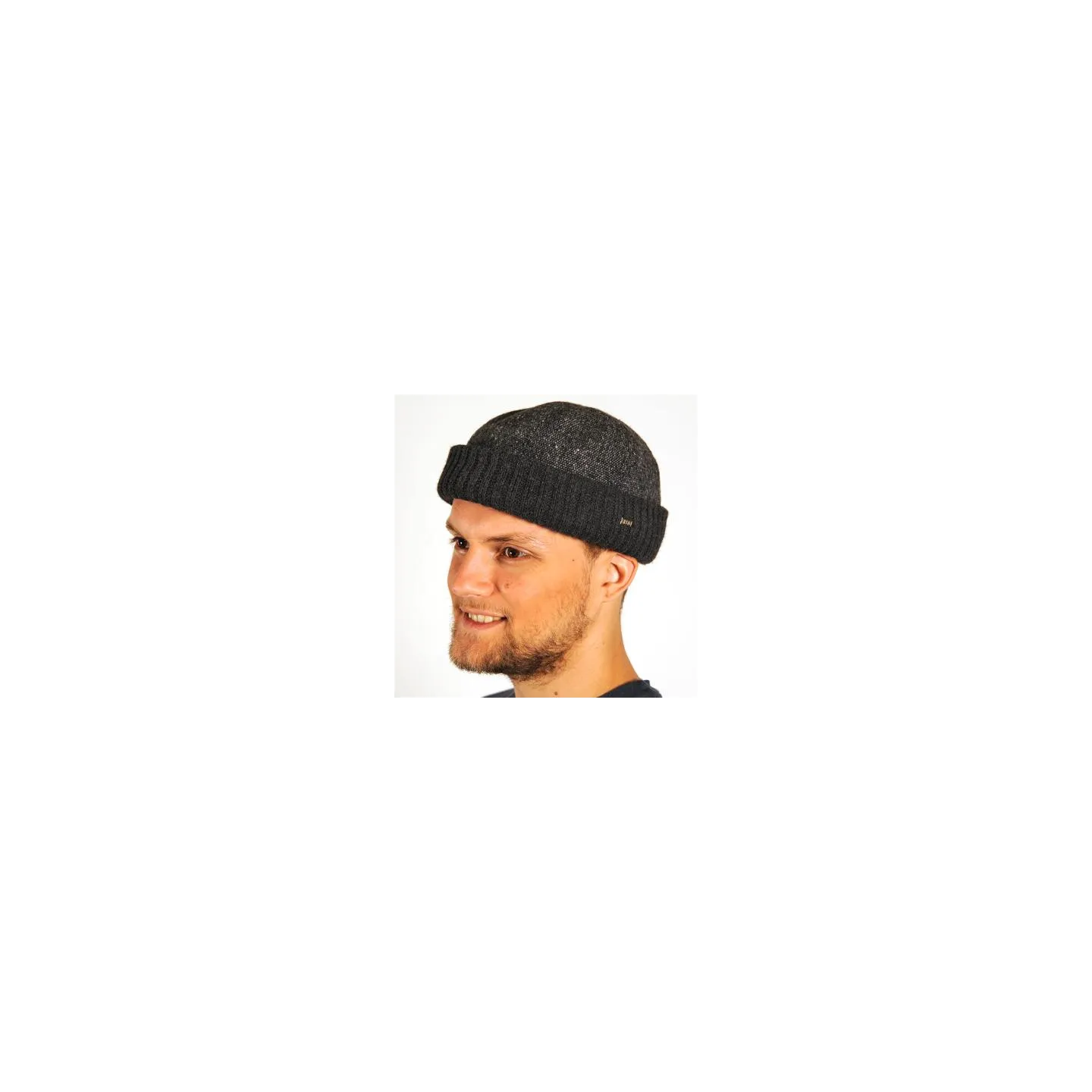 Bonnet Docker à Revers Baia Laine Anthracite- Traclet Reference : 2838 | Chapellerie Traclet