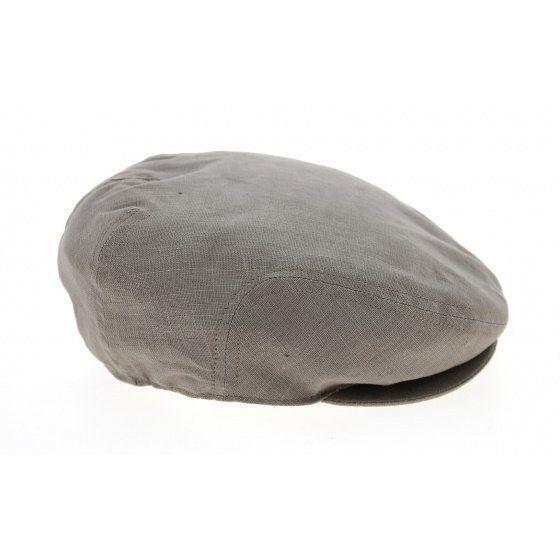 Sander Taupe Linen Flat Cap - Traclet
