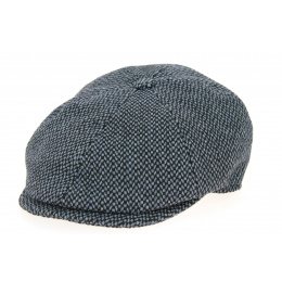 Tailor Grey & Blue Wool 8-sided Cap - Traclet