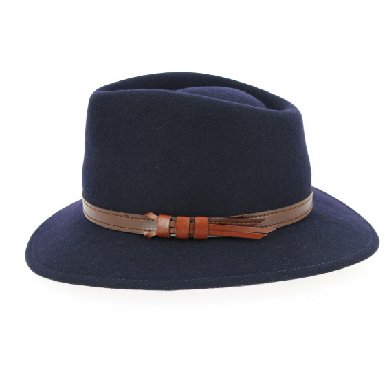 Chapeau Fedora Jamer Feutre Laine Bleu Marine - Traclet