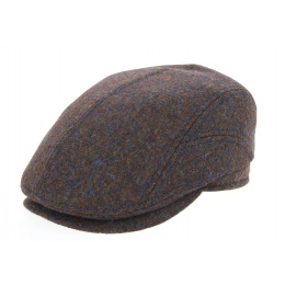 Belvedere Rounded Cap in Heathered Brown Wool - Göttmann
