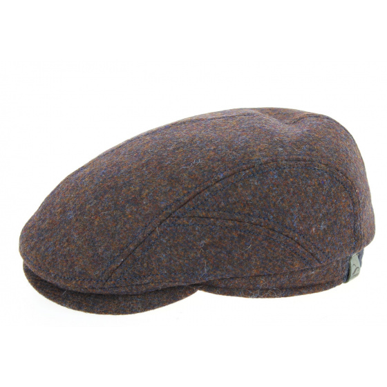 Belvedere Rounded Cap in Heathered Brown Wool - Göttmann