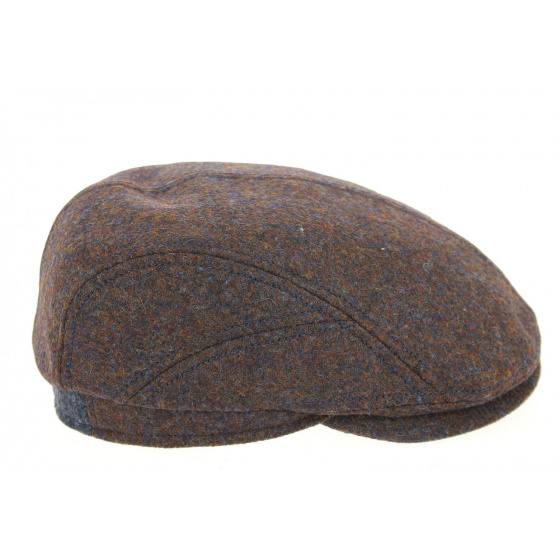 Belvedere Rounded Cap in Heathered Brown Wool - Göttmann