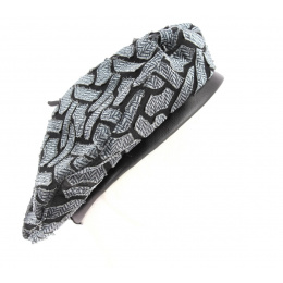 Louison Chevron Black & Gray Beret - Mtm