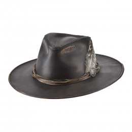 Brown Leather Traveller One-Off Hat - Bullhide