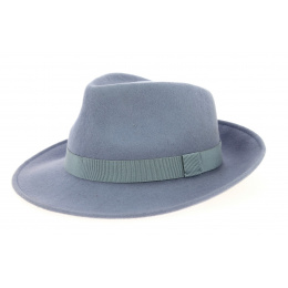 Grey Sky Wool Felt Fedora Hat - Traclet