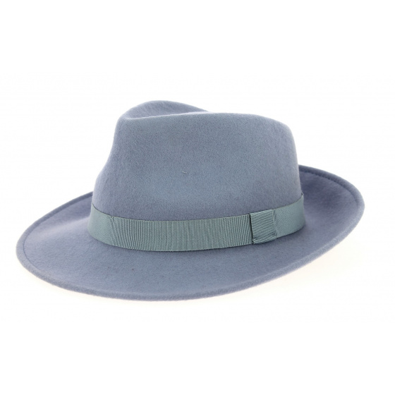 Grey Sky Wool Felt Fedora Hat - Traclet