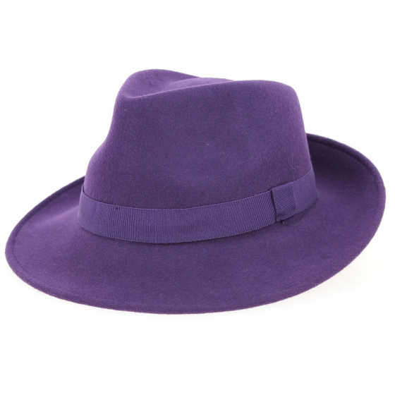 Grape Wool Felt Fedora Hat - Traclet