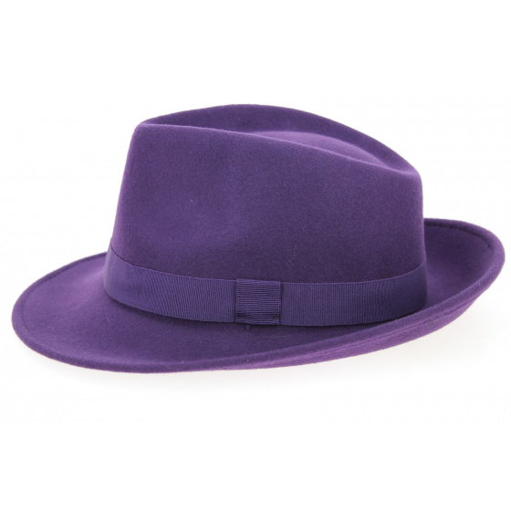 Grape Wool Felt Fedora Hat - Traclet
