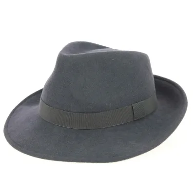 Chapeau Fedora Feutre Laine Anthracite- Traclet Reference : 9822 | Chapellerie Traclet