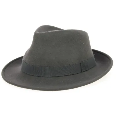 Chapeau Fedora Feutre Laine Gris Souris- Traclet Reference : 9823 | Chapellerie Traclet
