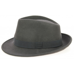 Mouse Grey Wool Felt Fedora Hat - Traclet