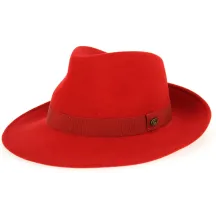 Red Wool Felt Fedora Hat - Traclet  Reference: 9824 | Traclet Hat Shop