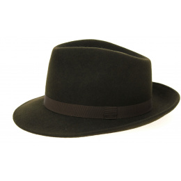 Brown Wool Felt Fedora Hat - Traclet