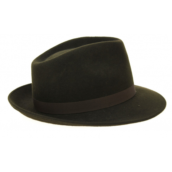 Brown Wool Felt Fedora Hat - Traclet Brown Wool Felt Fedora Hat - Traclet
