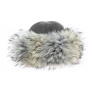 Irena Women's Grey Faux Fur & Leather Toque - Traclet