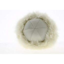 Women's Irena Hat Faux Fur & Leather White - Traclet
