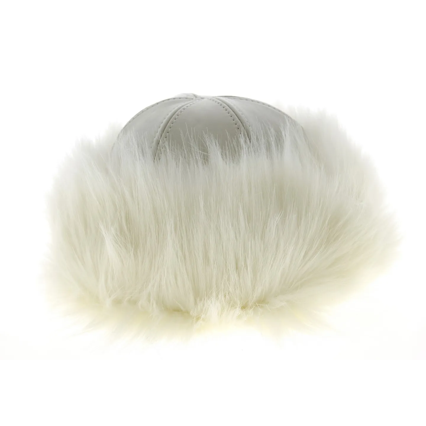 Toque Femme Irena Fausse Fourrure & Cuir Blanche- Traclet Reference : 9831 | Chapellerie Traclet