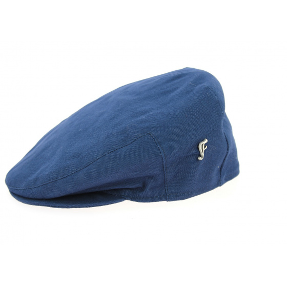 Clare Cotton Blue Flat Cap - Fléchet