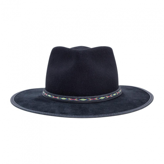 Bushwick Traveller Hat Wool & Black Leather - American Hat Makers Bushwick Traveller Hat Wool & Black Leather - American Hat Makers