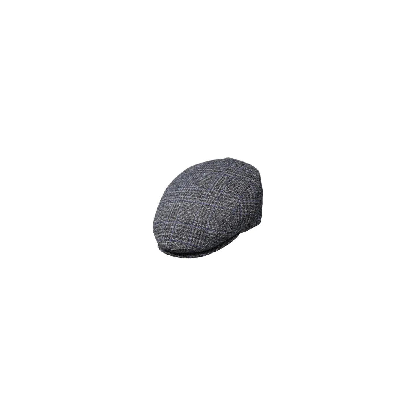 Champdieu Gray and Blue Checkered Flat Cap- Traclet