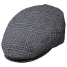 Casquette Plate Champdieu à Carreaux Grise et Bleue- Traclet