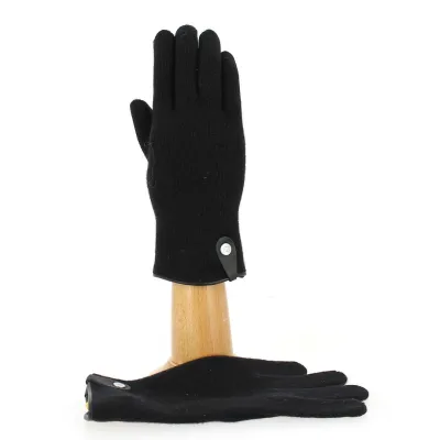 Seville Touchscreen Gloves Wool & Cashmere Black - Traclet) Reference: 1306 | Traclet Hat Shop