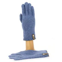Seville Touchscreen Gloves Wool & Cashmere Blue/Brown - Traclet) Reference: 8519 | Traclet Hat Shop