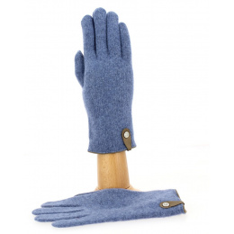 Seville Tactile Gloves Wool & Cashmere Blue/Brown- Traclet