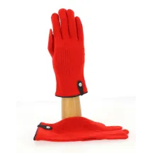 Gants Tactiles Séville Laine & Cachemire Rouge/Marine - Traclet Reference : 9845 | Chapellerie Traclet