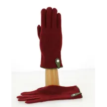 Seville Touch Screen Gloves Wool & Cashmere Burgundy/Olive - Traclet Reference: 9846 | Chapellerie Traclet