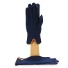 Gants Tactiles Séville Laine & Cachemire Marine/Marron- Traclet Reference : 9847 | Chapellerie Traclet