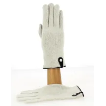 Seville Touchscreen Gloves Wool & Cashmere Cream/Navy - Traclet Reference: 9848 | Chapellerie Traclet