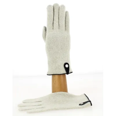 Gants Tactiles Séville Laine & Cachemire Crème/Marine- Traclet Reference : 9848 | Chapellerie Traclet