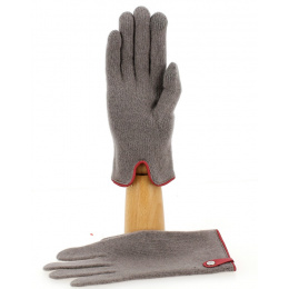 Seville Touch Screen Gloves Wool & Cashmere Taupe/Cherry - Traclet
