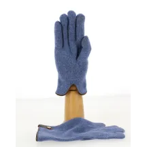 Gants Tactiles Séville Laine & Cachemire Bleu/Marron - Traclet) Reference : 9851 | Chapellerie Traclet