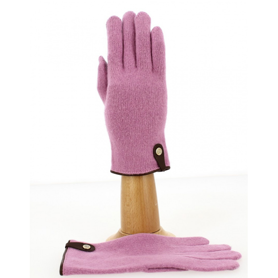 Seville Touch Screen Wool & Cashmere Gloves Pink/Hazelnut - Traclet