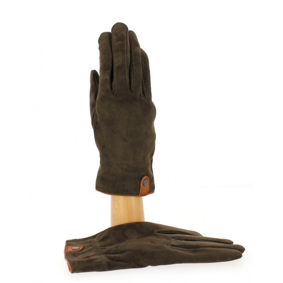 Men's Suede Leather & Wool Gloves Brown - Traclet 