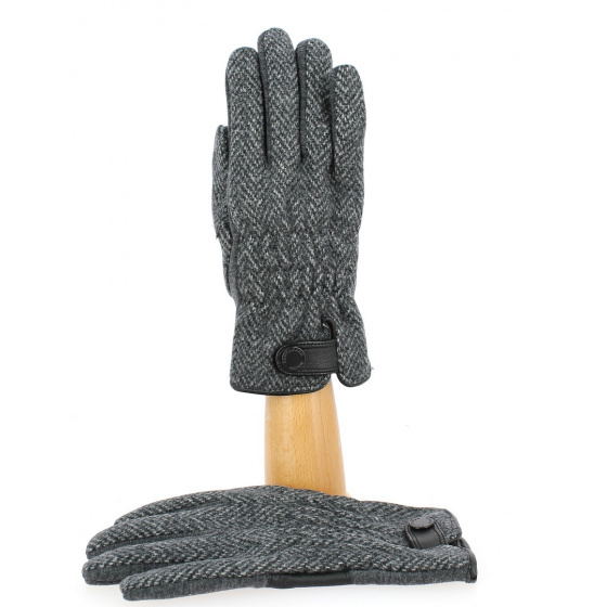 Men's Tweed Leather Touch Screen Gloves - Traclet