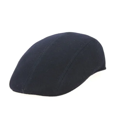 Navy Blue Wool Stripe Domed Cap - Traclet Reference: 9863 | Chapellerie Traclet